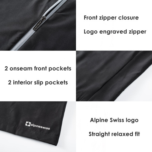 Alpine Swiss Alpine Swiss Cory Mens Windbreaker Jacket Zip Up Lightweight Softshell Hooded Coat