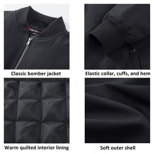 Alpine Swiss Alpine Swiss Damon Mens Bomber Jacket Lightweight Flight Jacket Windbreaker Casual Softshell Coat