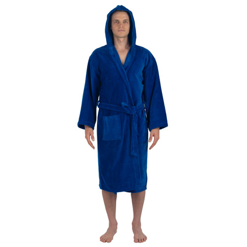 alpine swiss Alpine Swiss Dane Mens Hooded Bathrobe Pure Cotton Terry Cloth Long Robe for Men Super Absorbent Quick Drying Luxury Spa Robe