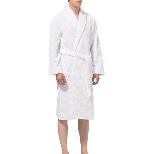 Alpine Swiss Alpine Swiss Dario Mens Luxury Waffle Knit Cotton Bathrobe Shawl Collar Hotel Spa Robe