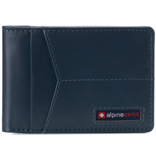 Alpine Swiss Alpine Swiss Delaney Men’s RFID Blocking Slimfold Wallet Thin Bifold Cowhide Leather Comes In Gift Box