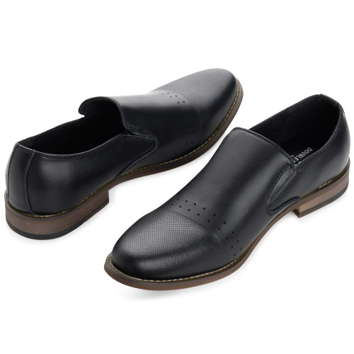 Alpine Swiss Alpine Swiss Double Diamond Mens Leather Slip-On Loafers Dress Shoes
