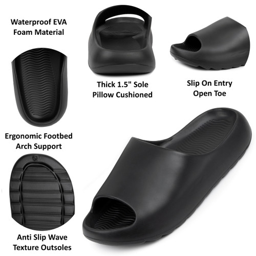 Alpine Swiss Alpine Swiss Edgar Mens Slides Sport Recovery Waterproof Lightweight Sandals For Men Comfortable Arch Support Pillow Cloud Slippers