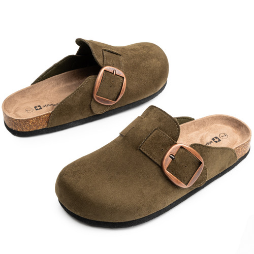 Alpine Swiss Alpine Swiss Edith Womens Clogs Cork Footbed Slippers Mules Slip On Potato Shoes