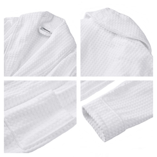 Alpine Swiss Alpine Swiss Elyse Womens Luxury Waffle Knit Cotton Bathrobe Shawl Collar Hotel Spa Robe