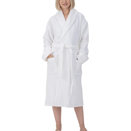 Alpine Swiss Alpine Swiss Elyse Womens Luxury Waffle Knit Cotton Bathrobe Shawl Collar Hotel Spa Robe