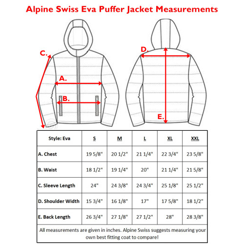 Alpine Swiss Alpine Swiss Eva Women’s Hooded Puffer Jacket | Lightweight Down Alternative Coat | Warm Packable & Water Resistant