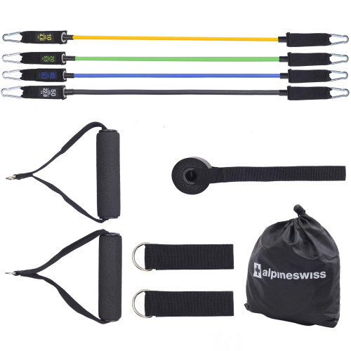 Alpine Swiss Alpine Swiss Exercise Resistance Bands Set With Handles Door Anchor Ankle Straps And Carry Bag For Men And Women