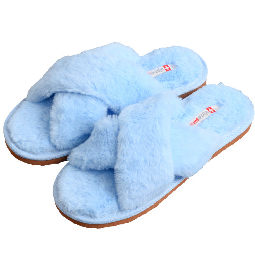 Alpine Swiss Alpine Swiss Fiona Womens Fuzzy Fluffy Faux Fur Slippers Memory Foam Indoor House Shoes