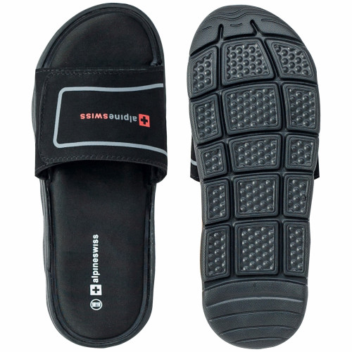 Alpine Swiss Alpine Swiss Gabe Mens Slide Sandals Shock-absorbing Foam Insole For Arch Support Adjustable Strap Athletic Sandals Anti-Slip Traction EVA Foam Outsoles