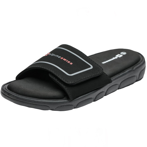 alpine swiss Alpine Swiss Gabe Mens Slide Sandals Shock-absorbing foam Insole for Arch Support Adjustable Strap Athletic Sandals Anti-Slip Traction EVA Foam Outsoles