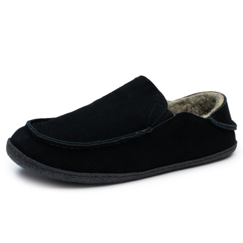 alpine swiss Alpine Swiss Gary Mens Genuine Suede Moccasin Slippers Sherpa Slip On Shoes
