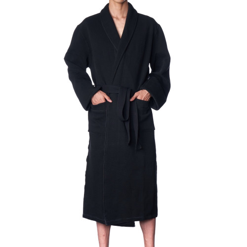 alpine swiss Alpine Swiss Gavin Mens Lightweight Cotton Robe Shawl Collar Knit Bathrobe