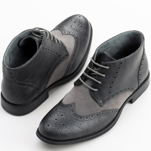 Alpine Swiss Alpine Swiss Geneva Mens Ankle Boots Lace Up TwoTone Brogue Wing Tip Dress Shoes