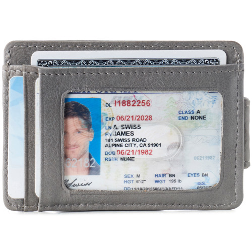 Alpine Swiss Alpine Swiss Harper Mens RFID Slim Money Clip Front Pocket Wallet Minimalist Leather ID Card Holder