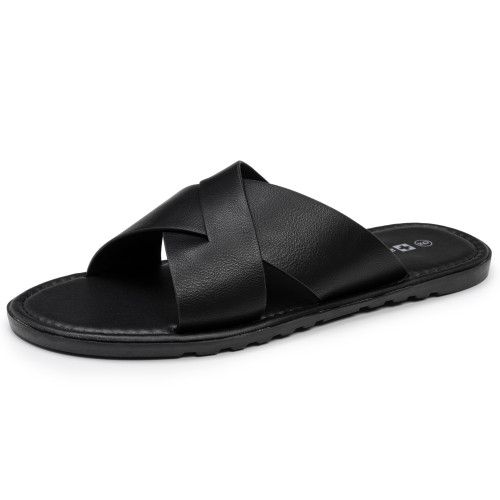 alpine swiss Alpine Swiss Hugo Mens Vegan Leather Slide Sandals Dressy Comfortable Summer Shoes