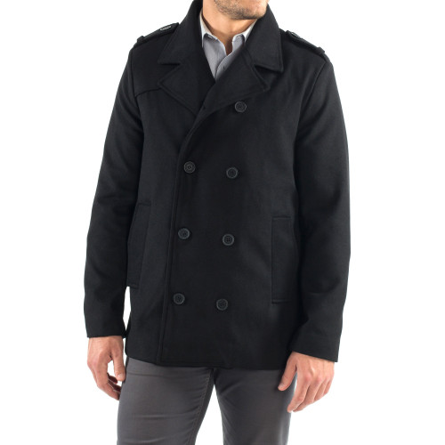 alpine swiss Alpine Swiss Jake Mens Wool Pea Coat Double Breasted Peacoat Jacket