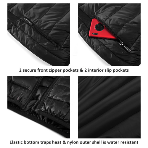 Alpine Swiss Alpine Swiss Jodie Womens Puffer Vest Insulated Down Alt Vest Jacket Water Resistant Zip Up Pockets Versatile Layer Outerwear
