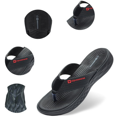 Alpine Swiss Alpine Swiss Katie Womens Flip Flops | Comfortable Outdoor Walking Thong Sandals | Flip Flops For Womens Everyday Wear | Anti-Slip Shock-Absorbing Sole Cushioned Footbed | Water-Resistant Beach Shoes