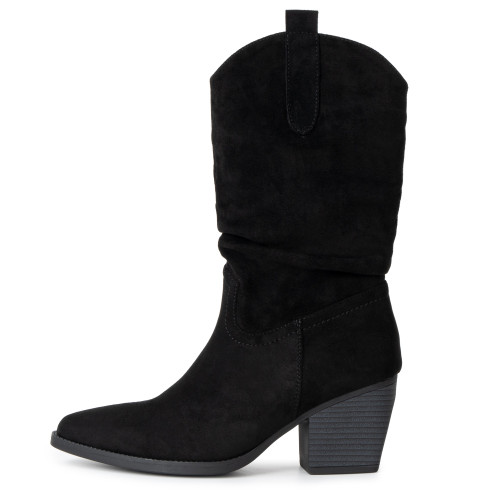 Alpine Swiss Alpine Swiss Kayla Womens Western Slouch Boots Mid Calf Block Heel Cowboy Booties