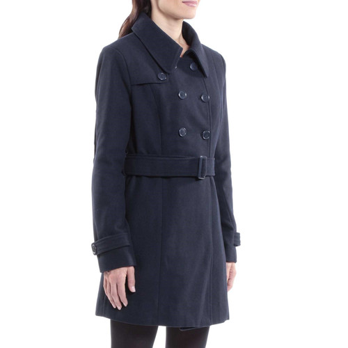 Alpine Swiss Alpine Swiss Keira Womens Wool Double Breasted Belted Trench Coat