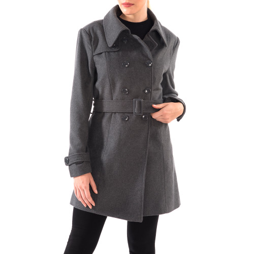 alpine swiss Alpine Swiss Keira Womens Wool Double Breasted Belted Trench Coat
