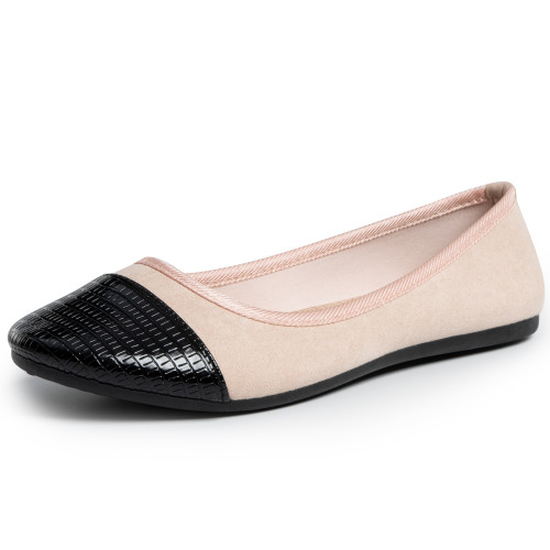 Alpine Swiss Alpine Swiss Kelly Cap Toe Ballet Flats Two Tone Comfortable Slip On Flat Shoes