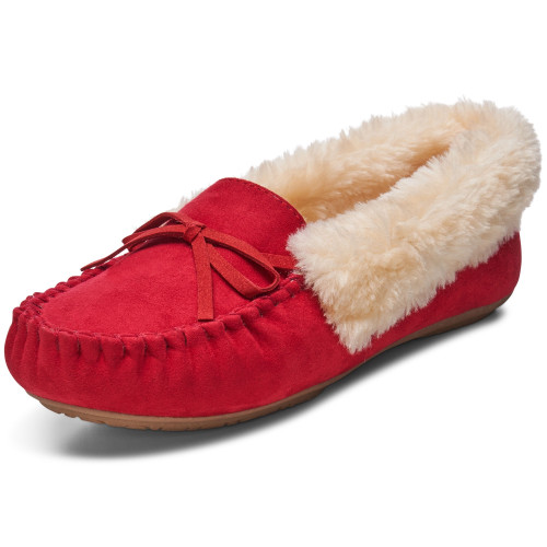 Alpine Swiss Alpine Swiss Leah Women’s Moccasin Slippers | Faux Fur Lined Slip-On House Shoes | Cozy Stylish & Durable Indoor Comfort