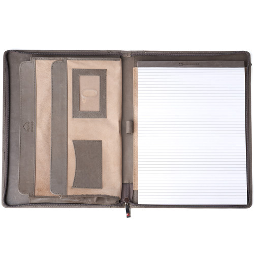 Alpine Swiss Alpine Swiss Leather Writing Pad Portfolio With Tablet Sleeve Business Case Left & Right Handed Use