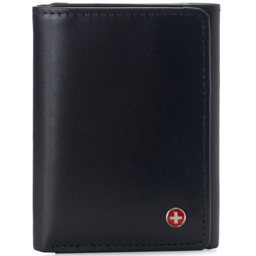 alpine swiss Alpine Swiss Leon Mens RFID Blocking Trifold Wallet Smooth Leather Comes in Gift Box