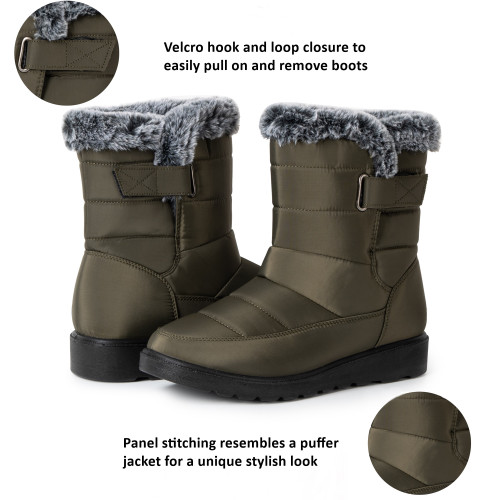 Alpine Swiss Alpine Swiss Lexie Womens Snow Boots Waterproof Faux Fur Warm Winter Comfortable Booties