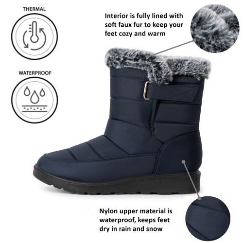 Alpine Swiss Alpine Swiss Lexie Womens Snow Boots Waterproof Faux Fur Warm Winter Comfortable Booties