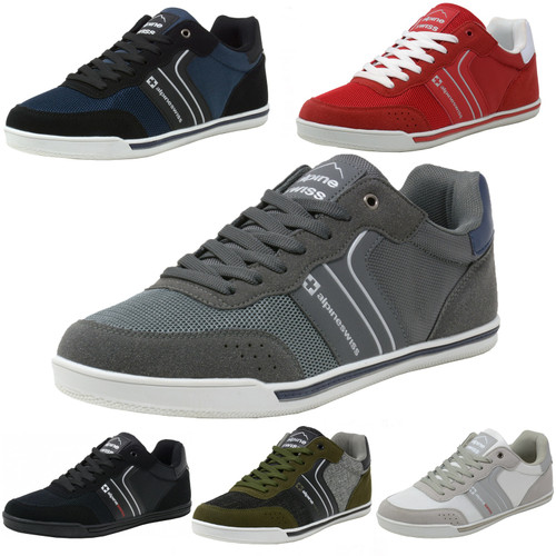 alpine swiss Alpine Swiss Liam Mens Fashion Sneakers Suede Trim Low Top Lace Up Tennis Shoes