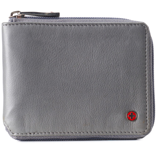 Alpine Swiss Alpine Swiss Logan Zipper Bifold Wallet For Men Or Women RFID Safe Comes In A Gift Box