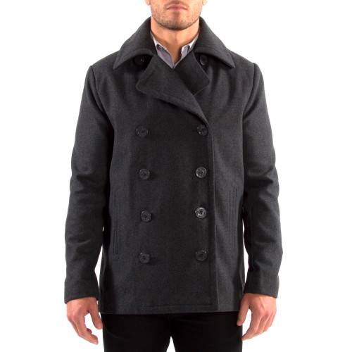 Alpine Swiss Alpine Swiss Mason Mens Wool Blend Classic Pea Coat Jacket