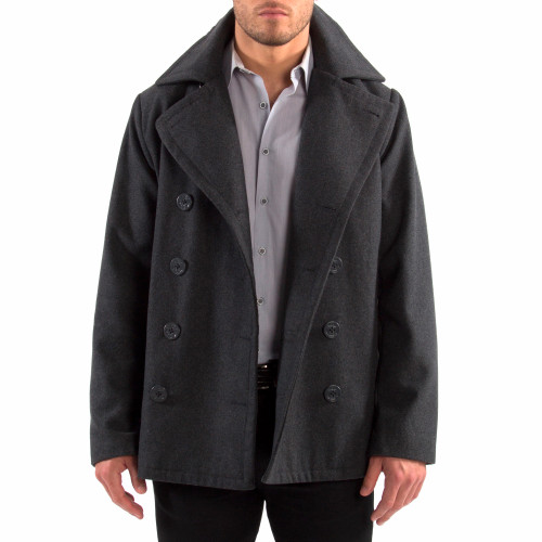 Alpine Swiss Alpine Swiss Mason Mens Wool Blend Classic Pea Coat Jacket