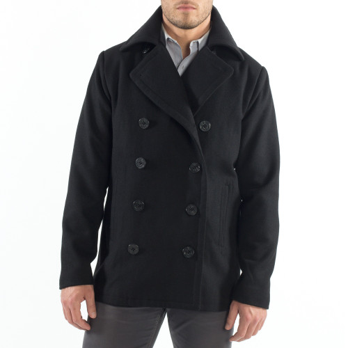 alpine swiss Alpine Swiss Mason Mens Wool Blend Classic Pea Coat Jacket