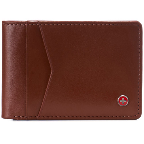 Alpine Swiss Alpine Swiss Men’s Delaney Slimfold RFID Safe Slim Bifold Wallet Smooth Leather Comes In Gift Box