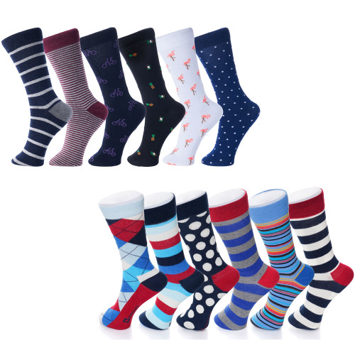 Alpine Swiss Alpine Swiss Mens Cotton 12 Pack Dress Socks Solid Ribbed Argyle Shoe Size 6-12
