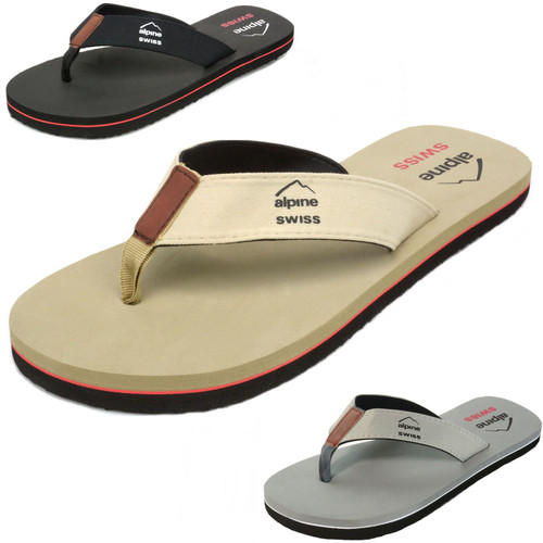 alpine swiss Alpine Swiss Mens Flip Flops | Lightweight Thong Sandals | Beach Sandals with EVA Sole for Comfort | Stylish Durable Flip Flops for Men Perfect for Casual Wear Pool and Outdoor Activities