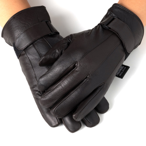Alpine Swiss Alpine Swiss Mens Gloves Dressy Genuine Leather Warm Thermal Lined Wrist Strap