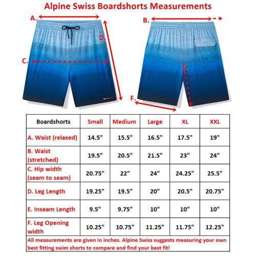 Alpine Swiss Alpine Swiss Mens Swim Shorts Beach Trunks Boardshorts Volley Shorts Quick Dry Swimwear