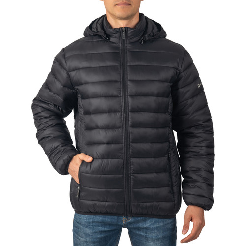 Alpine Swiss Alpine Swiss Milo Men's Hooded Puffer Jacket Light Down Alternative Packable Water-Resistant Bubble Coat With Removable Hood