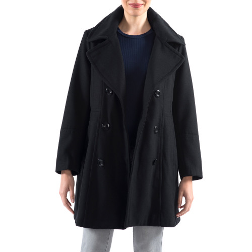 Alpine Swiss Alpine Swiss Norah Women’s Wool Blend Peacoat Runs Large – Double-Breasted Jacket With Flattering Fit
