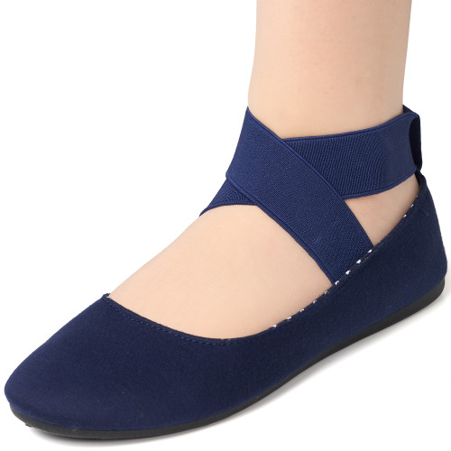 Alpine Swiss Alpine Swiss Peony Ballet Flats Shoes For Women | Elastic Ankle Strap Flats | Round Closed-Toe | Slip On Loafers | Padded For Comfort | Runs Small