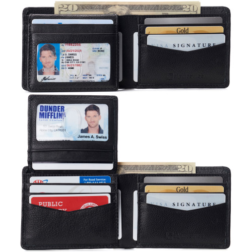 alpine swiss Alpine Swiss RFID Connor Passcase Bifold Wallet For Men Leather Comes in a Gift Box