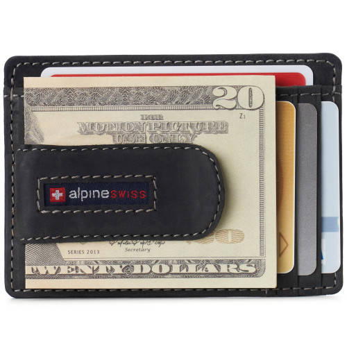 Alpine Swiss Alpine Swiss RFID Dermot Money Clip Front Pocket Wallet For Men Leather Comes In A Gift Box