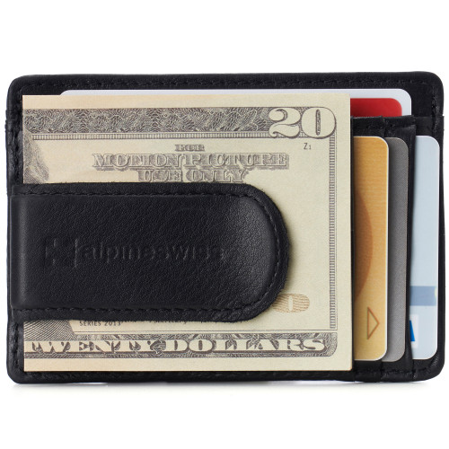 alpine swiss Alpine Swiss RFID Dermot Money Clip Front Pocket Wallet For Men Leather Comes in a Gift Box