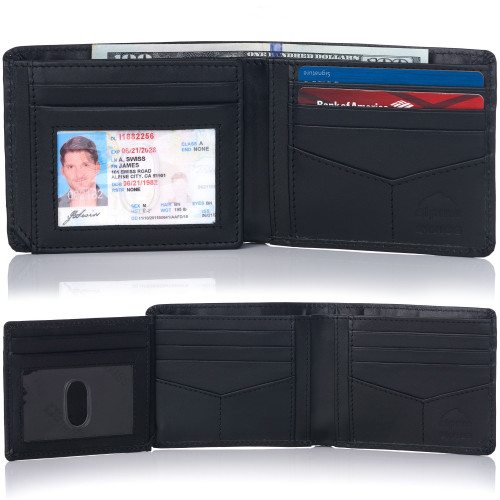 alpine swiss Alpine Swiss RFID Luka Men's Flip ID Wallet Deluxe Capacity ID Bifold With Divided Bill Section alpine swiss Alpine Swiss RFID Luka Men's Flip ID Wallet Deluxe Capacity ID Bifold With Divided Bill Section