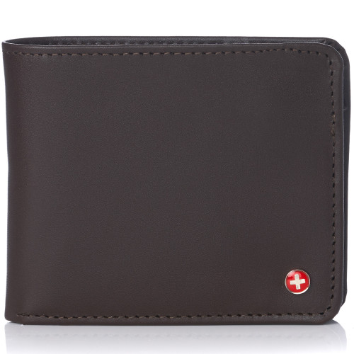 Alpine Swiss Alpine Swiss RFID Mathias Mens Wallet Deluxe Capacity Passcase Bifold With Divided Bill Section